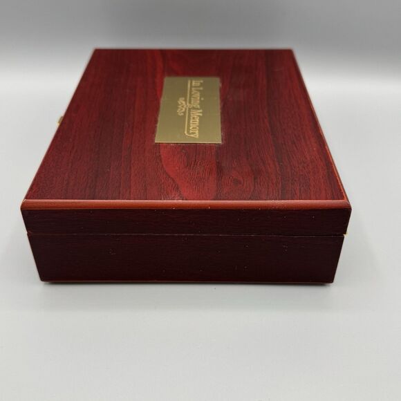 Vtg In Loving Memory Wood Keepsake Trinket Photo Memorial Box Home Accent Decor - Picture 11 of 11